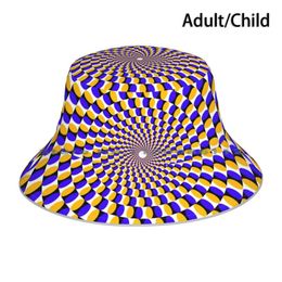 Berets Hypnotic Spiral Bucket Hat Sun Cap Tunnel Hypnosis Universe Space Circle Pattern Foldable OutdoorBerets BeretsBerets