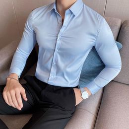 Men's Dress Shirts Spring Fashion White Shirt England 10 Colour Camisa Masculina Slim Fit Long Sleeve Korean Men's Qh8801Men's