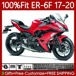 Injection Mold Bodys For KAWASAKI NINJA 650R ER6 F ER 6F 650 R 2017-2020 Bodywork 137No.31 ER-6F ER6F 17 18 19 20 ER6-F Glossy red 650-R 2017 2018 2019 2020 OEM Fairing Kit