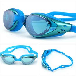 Myopia Swimming Glasses -1.0~-10 Waterproof Anti-Fog Prescription Swim Eyewear Water Silicone Big Diving Goggles Women Men G220422