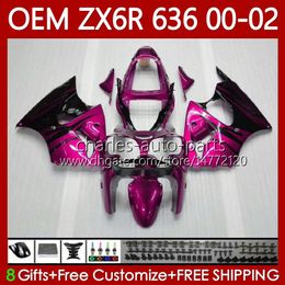 Injection Fairings For KAWASAKI NINJA ZX-6R ZX 6R 600 CC 6 R ZX-636 ZX636 2000 2001 2002 Body 133No.112 ZX 636 Rose&flames 600CC ZX600 ZX-600 00-02 ZX6R 00 01 02 OEM Bodywork