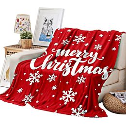 Merry Christmas Flannel Blanket 3d Cartoon Print Soft Warm Blankets on the bed Home Decor DIY Customised Picture Drop 220616