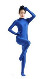 Halloween cospaly solid color unisex Catsuit Costumes full body Spandex Unitard tights Lycar zentai stage jumpsuit without hood