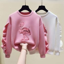 Hoodies Sweatshirts Girls Clothes Autumn Embroidered Sweater Pullover Korean Version Childrens Fashion Bottoming Shirt Childrens Clothing 220826