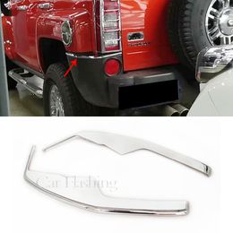 2PCS For HUMMER H3 2006 2007 2008 2009 2010 Car Rear Bumper Corner Cover Trim Mask Chrome