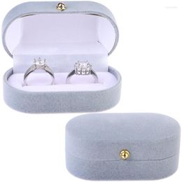 Jewellery Pouches Bags Portable Velvet Double Rings Box Trinket Organiser Wedding Engagement Ring Joyeros Organizador De Joyas Wynn22