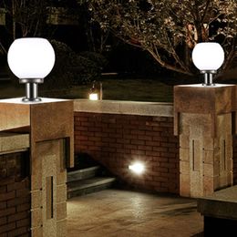 Wall Lamp Light Solar Post Lights Fence Landscape Garden Cap Ball Column Globe Pillar Outdoor Deck Pathway Waterproof HeadWall