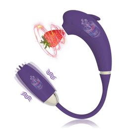 NXY Vibrators Dolphin Nipple Sucker Sexshop Clitoris Tongue Licking Massager Sex Machine G-Spot Vagina Stimulator Female Masturbation Device 220427