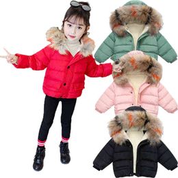 1 2 3 4 5 6-Year Resist Severe Cold Girls Jacket Winter Thick Keep Warm Outerwear Jacket For Girl Heavy Childrens Clothing J220718