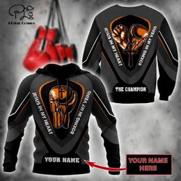 PLstar Cosmos 3DPrinted est Boxing Sport Custom Name Gift Unique Hrajuku Streetwear Unisex Casual Hoodies Zip Sweatshirt 4 220713