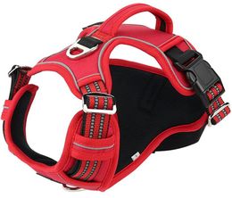 No Pull Dog Harness Large Step in Reflective Dog Harnesses with Front Clip and Easy Control Handle for Walking Training Running 4 Sizes