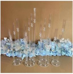 New Wedding Decoration Centerpiece Candelabra Clear Candle Holder Acrylic Candlesticks for Weddings Event Party FY3802