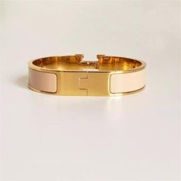 18k gold bangles UK - High quality designer design Bangle stainless steel gold buckle bracelet fashion jewelry men and women bracelets 0001232k