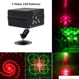 Pattern Laser Projector Remote Sound Controll LED Disco Lights RGB DJ Party Stage Light Wedding Christmas Lamp Decoration