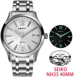 Wristwatches Automatic Watch For Men Classic Design Sapphire Super Luminous NH35 Clock Exhibition Back Cover Luxury Mechanical WristwatchWri