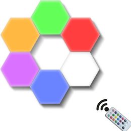 Remote Colourful DIY Light Touch Sensor Night Lamp Modular Hexagonal LED Magnetic Lights Wall bedroom night light 201028