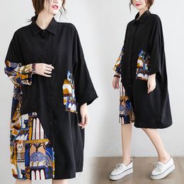 Summer Women Black Midi Mesh Shirt Dress Plus Size Ruffle Bird Embroidery Lady Sheer Cute Dress Party Dress Robe Style