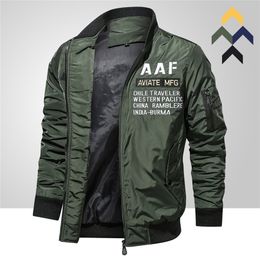 Men Embroidery Bomber Jacket Outdoor Casual Coat Stand Collar Fashion Men's Baseball Outerwear Military Tactical Jacket 201127