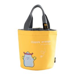 Round Contracted Waterproof Oxford Bags Portable Thermal Lunch Bag Aluminum Membrane Insulation Cooler Bag