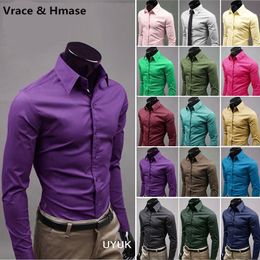 Factory direct sales 20 Colours quality anti-wrinkle long sleeve shirt Business fashion casual solid Colour gentry shirt men M-5XL 220516