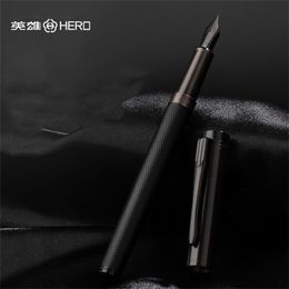 Luxury HERO Black Forest Fountain Pen Extremely Dark Black Business Office School Supplies Ink Pens 220812