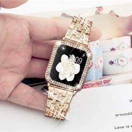 Metal Cuff Bangle Bracelet Bling Rhinestone Diamond cases Wristband Strap Band for Apple Watch Band 45mm 44mm 42mm 41mm 40mm 38mm iWatch Series 8 7 6 5 4 smartwatch case