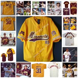 Custom Stitched Minnesota Golden Gophers Baseball Jersey - Your Team Your Players Becker Merila Berghammer Culliver Schoeberl Gurka