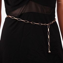 Belts Fashion Single-layer Metal Waist Chain For Women Lady Gold Silver Ball Pendant Long Adjustable Chains Belt Hollow Out Wild StrapBelts