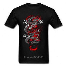 men clothes china Canada - Asian Dragon T-shirt Men Chinese Style T Shirt Mans Black Red Tops Graphic Tees Cotton Clothes O Neck Harajuku