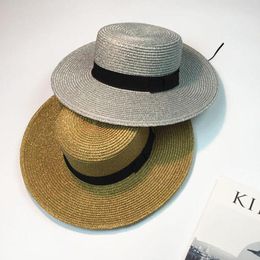 Wide Brim Hats Women Boater Sun Fashion Wheat Panama Beach Summer For Chapeau Paille Ladies Straw HatsWide Chur22