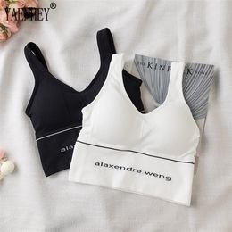 Seksi kadınlar mahsul üst yaz bal mektubu nakış kayışı tank üstleri kırpılmış feminino bayanlar elastik gömlek yelek kamisole 220607
