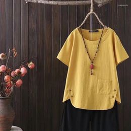 Ethnic Clothing Female Dress Summer Cotton Linen Loose China Costume Shirt Oriental Chinese Traditional Style Women Tang Suit Lady TopEthnic