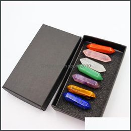 Arts And Crafts 7 Chakra Box Set Reiki Natural Stone Crystal Stones Polishing Amethyst Rose Quartz Yoga Energy Bead Sports2010 Dhbrf