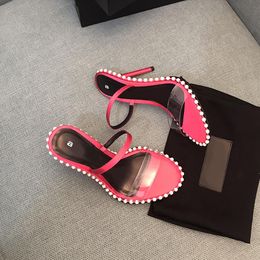 Designer Luxury Sandal High Heels Leather Slingback Sandals Summer Ladies Fashion Shoes