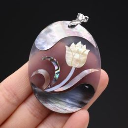 Pendant Necklaces Natural Mother Of Pearl Shell Pendants Flower Plated Charms For Jewellery Making Diy Women Fashion Necklace GiftsPendant