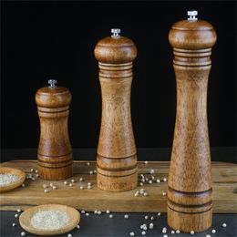 Salt and Pepper Mill Wood Pepper Shakers with Strong Adjustable Ceramic Grinder with spare Ceramic Rotor - kitchen accessories 220812