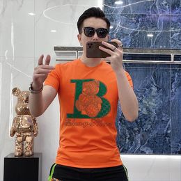 New Style Tees Men's T Shirts Hot Rhinestone Male Clothing B Letter Bear Short Sleeve Man Casual Top Summer Fashion Hip hop Young Trend High-quality Streetwear M-7XL