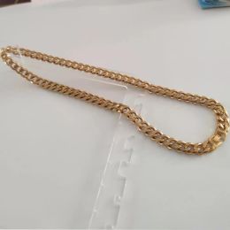 14K 14CT Yellow Gold Layered WIDE Euro Curb Link chain Necklace 41.1gram