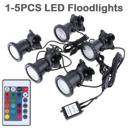 1PCS 5PCS Lights 36 LEDs Color Landscaping Spotlights Water Grass Light Remote Control 16 for rium Fish Tank Pool Y200917