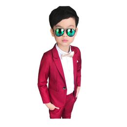 Clothing Sets Boy Tops Pants Suits Set Gentleman Style Solid Clothes For 3-10yrs Boys Children Kids Party Evening Formal Suit