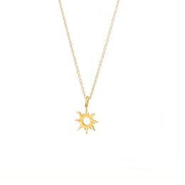 Gold Sun Necklace Pendant Silver Sun Necklace Female Collarbone Chain