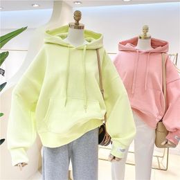 Ultra Soft Women Plain Cotton Hoodie 2022 Spring Long Sleeve Loose Casual Hooded Sweatshirts Basic Jumpers Coats Good Quality Women's