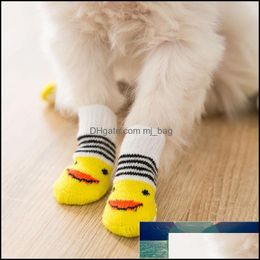Other Dog Supplies Pet Home Garden 4Pcs Socks Cute Puppy Knit Warm Cartoon Anti Slip Skid Product Wear On Paw Protector Winter Drop Delive