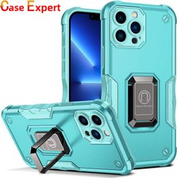Dual Layer Non-slip Armour Shockproof Phone Cases with Ring Holder For iPhone 13 14 15 Pro Plus Max Moto G 5G G52 E32 Edge Plus Stylus G Pure Google Pixel 7 Back Cover