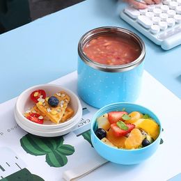 Dinnerware Sets Cute Lunch Box For Kids Stainless Steel Thermal Bento Fresh-Keeping Leak-Proof Container Kitchen ContainerDinnerware