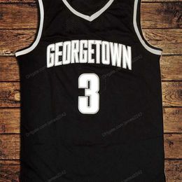 Nikivip Ship From US Allen Iverson #3 Georgetown Hoyas College Basketball Jersey Men's All Stitched Black Size S-3XL Top Quality