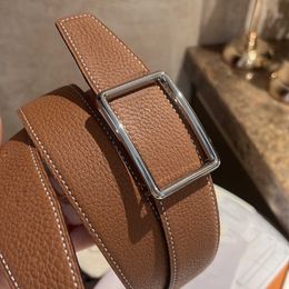 2022 New h belt big name letter buckle designer luxury men's business belt lychee pattern casual suit