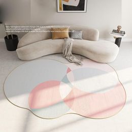 Carpets Girl'S Room Pink Floor Mat Living Warm Color Carpet Irregular Sofa Coffee Table Large Area Home Bedroom Bedside RugCarpets