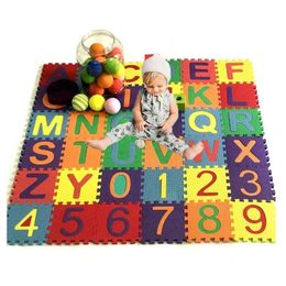 36 Pcs/set of Alphanumeric Pattern Baby Play Mat Children's Educational Toys Children's EVA Foam Yoga Crawling Mat Floor Playmat 210402