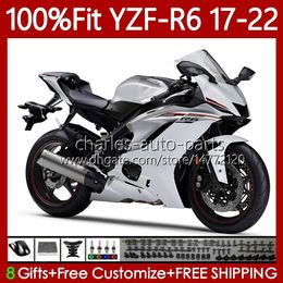 Injection Bodywork For YAMAHA YZF R6 R 6 600 CC YZF-600 2017 2018 2019 20 21 22 Body 119No.21 YZF-R6 YZFR6 17 18 19 2020 2021 2022 YZF600 2017-2022 OEM Fairing silvery black